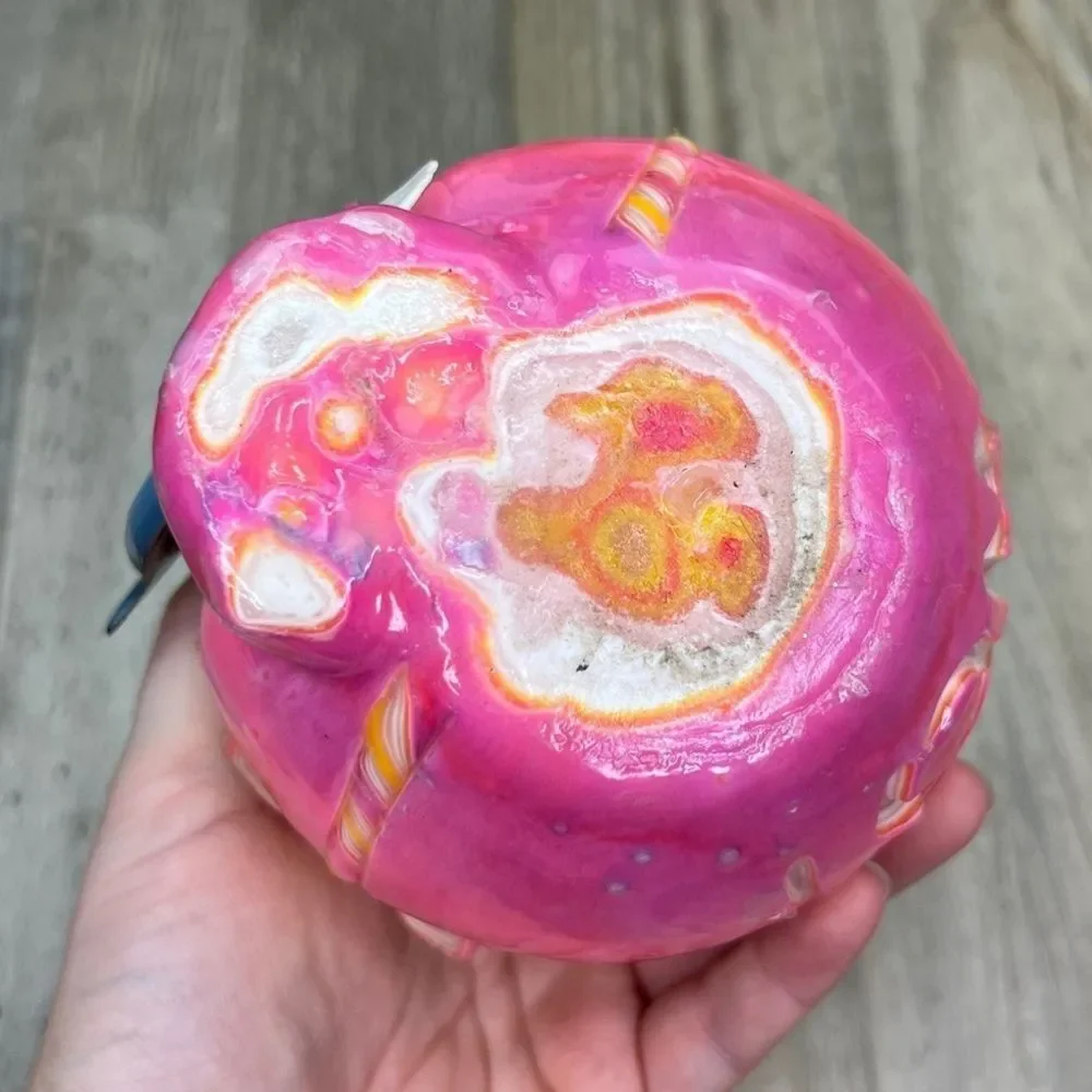 Dolphin Palm Tree Key West Florida Round Colorful Candle Nautical Coastal Decor